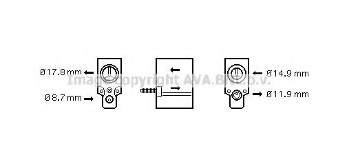 AVA QUALITY COOLING RT1333 Расширительный клапан, кондиционер для RENAULT CLIO II (Рено Клио 2) AVA QUALITY COOLING RT1333 Расширительный клапан, кондиционер для RENAULT CLIO II (Рено Клио 2)
