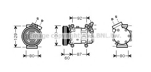 AVA QUALITY COOLING RTAK080 Компрессор, кондиционер 