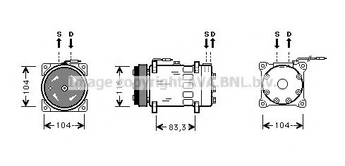 AVA QUALITY COOLING RTK075 Компрессор, кондиционер для RENAULT CLIO I (Рено Cлио и) AVA QUALITY COOLING RTK075 Компрессор, кондиционер для RENAULT CLIO I (Рено Cлио и)