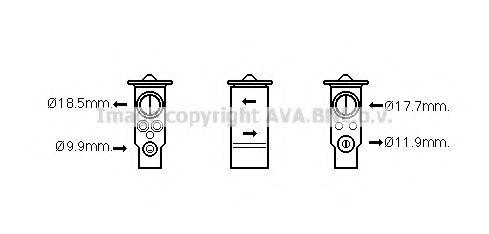 AVA QUALITY COOLING VO1171 Расширительный клапан, кондиционер для VOLVO V70 II (Вольво V70 2) AVA QUALITY COOLING VO1171 Расширительный клапан, кондиционер для VOLVO V70 II (Вольво V70 2)