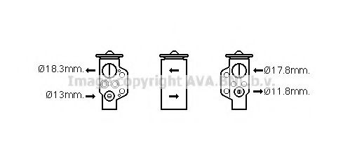 AVA QUALITY COOLING VW1333 Расширительный клапан, кондиционер для VOLKSWAGEN LOAD UP (Фольксваген Лоад уп) AVA QUALITY COOLING VW1333 Расширительный клапан, кондиционер для VOLKSWAGEN LOAD UP (Фольксваген Лоад уп)