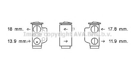 AVA QUALITY COOLING VW1367 Расширительный клапан, кондиционер для VOLKSWAGEN T5 MULTIVAN (Фольксваген T5 мультиван) AVA QUALITY COOLING VW1367 Расширительный клапан, кондиционер для VOLKSWAGEN T5 MULTIVAN (Фольксваген T5 мультиван)