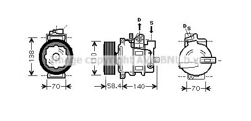 AVA QUALITY COOLING VWK265 Компрессор, кондиционер для AUDI Q7 (Ауди Кью 7) AVA QUALITY COOLING VWK265 Компрессор, кондиционер для AUDI Q7 (Ауди Кью 7)