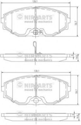 NIPPARTS J3601074 Тормозные колодки для NISSAN GLORIA XI (Ниссан Глориа xи)