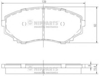 NIPPARTS J3603046 Тормозные колодки для MAZDA BONGO FREDA (Мазда Бонго фрэда) NIPPARTS J3603046 Тормозные колодки для MAZDA BONGO FREDA (Мазда Бонго фрэда)