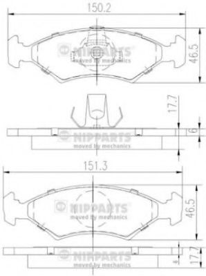 NIPPARTS J3603050 Тормозные колодки для FORD FIESTA (Форд Фиэста) NIPPARTS J3603050 Тормозные колодки для FORD FIESTA (Форд Фиэста)
