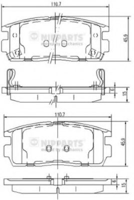 NIPPARTS J3610905 Тормозные колодки для CHEVROLET CAPTIVA (Шевроле Каптива) NIPPARTS J3610905 Тормозные колодки для CHEVROLET CAPTIVA (Шевроле Каптива)