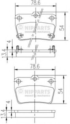 NIPPARTS J3612020 Тормозные колодки для CHERY J11 (Чери Ж11) NIPPARTS J3612020 Тормозные колодки для CHERY J11 (Чери Ж11)