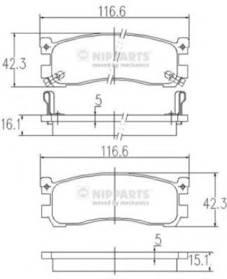 NIPPARTS J3613013 Тормозные колодки для MAZDA BONGO FREDA (Мазда Бонго фрэда) NIPPARTS J3613013 Тормозные колодки для MAZDA BONGO FREDA (Мазда Бонго фрэда)
