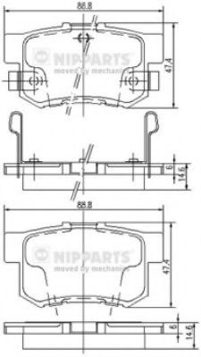 NIPPARTS J3614008 Тормозные колодки для GREAT WALL HAVAL 6 (Грейтвол Хаvал 6) NIPPARTS J3614008 Тормозные колодки для GREAT WALL HAVAL 6 (Грейтвол Хаvал 6)