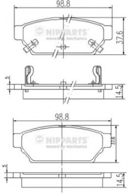 NIPPARTS J3615004 Тормозные колодки для MITSUBISHI MIRAGE (Митсубиши/митсубиси Мирагэ) NIPPARTS J3615004 Тормозные колодки для MITSUBISHI MIRAGE (Митсубиши/митсубиси Мирагэ)