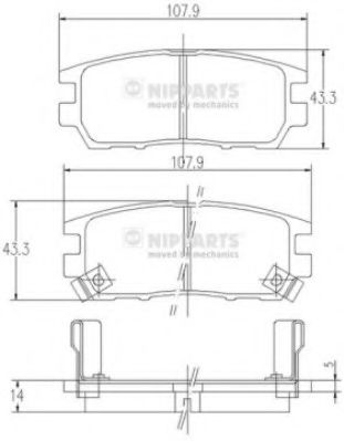 NIPPARTS J3615005 Тормозные колодки для MITSUBISHI PAJERO/SHOGUN (Митсубиши/митсубиси Пажэро/шогун) NIPPARTS J3615005 Тормозные колодки для MITSUBISHI PAJERO/SHOGUN (Митсубиши/митсубиси Пажэро/шогун)