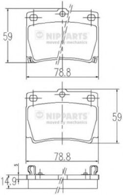 NIPPARTS J3615011 Тормозные колодки для MITSUBISHI CHALLENGER (Митсубиши/митсубиси Чаллэнгэр) NIPPARTS J3615011 Тормозные колодки для MITSUBISHI CHALLENGER (Митсубиши/митсубиси Чаллэнгэр)