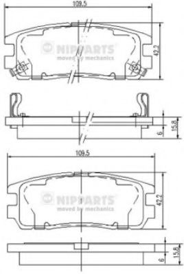 NIPPARTS J3619001 Тормозные колодки для GREAT WALL HAVAL 5 (Грейтвол Хаvал 5) NIPPARTS J3619001 Тормозные колодки для GREAT WALL HAVAL 5 (Грейтвол Хаvал 5)
