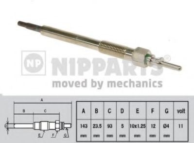 NIPPARTS J5714001 Свеча накаливания для HONDA CIVIC VII (Хонда Цивик 7) NIPPARTS J5714001 Свеча накаливания для HONDA CIVIC VII (Хонда Цивик 7)
