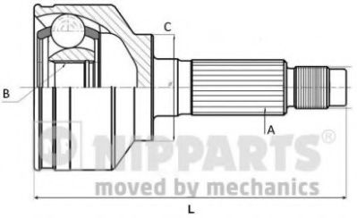 NIPPARTS J2820302 Шарнирный комплект, приводной вал для KIA (Киа) NIPPARTS J2820302 Шарнирный комплект, приводной вал для KIA (Киа)