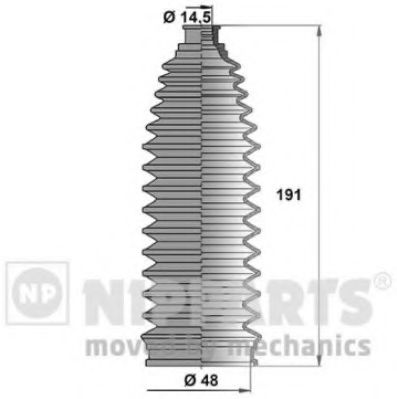 NIPPARTS J2851008 Комплект пылника, рулевое управление для NISSAN (Ниссан) NIPPARTS J2851008 Комплект пылника, рулевое управление для NISSAN (Ниссан)