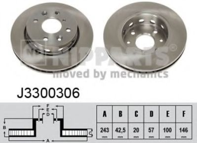 NIPPARTS J3300306 Тормозной диск для KIA MENTOR (Киа Мэнтор) NIPPARTS J3300306 Тормозной диск для KIA MENTOR (Киа Мэнтор)