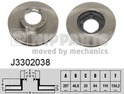 NIPPARTS J3302038 Тормозной диск для TOYOTA HIACE II (Тойота/тоета Хиаcэ 2) NIPPARTS J3302038 Тормозной диск для TOYOTA HIACE II (Тойота/тоета Хиаcэ 2)