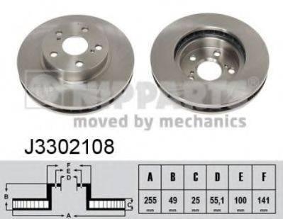 NIPPARTS J3302108 Тормозной диск для TOYOTA CARINA E (Тойота/тоета Карина е) NIPPARTS J3302108 Тормозной диск для TOYOTA CARINA E (Тойота/тоета Карина е)