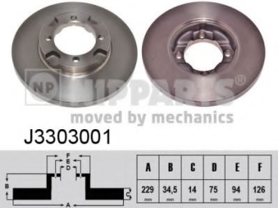 NIPPARTS J3303001 Тормозной диск для MAZDA 626 II (Мазда 626 2) NIPPARTS J3303001 Тормозной диск для MAZDA 626 II (Мазда 626 2)