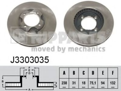 NIPPARTS J3303035 Тормозной диск для MAZDA 323 III (Мазда 323 3) NIPPARTS J3303035 Тормозной диск для MAZDA 323 III (Мазда 323 3)