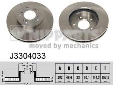 NIPPARTS J3304033 Тормозной диск для HONDA ODYSSEY (Хонда Одъссэъ) NIPPARTS J3304033 Тормозной диск для HONDA ODYSSEY (Хонда Одъссэъ)