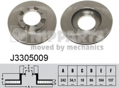 NIPPARTS J3305009 Тормозной диск для MITSUBISHI COLT I (Митсубиши/митсубиси Cолт и) NIPPARTS J3305009 Тормозной диск для MITSUBISHI COLT I (Митсубиши/митсубиси Cолт и)