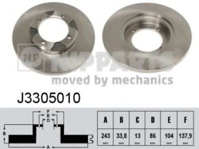 NIPPARTS J3305010 Тормозной диск для MITSUBISHI TREDIA (Митсубиши/митсубиси Трэдиа) NIPPARTS J3305010 Тормозной диск для MITSUBISHI TREDIA (Митсубиши/митсубиси Трэдиа)