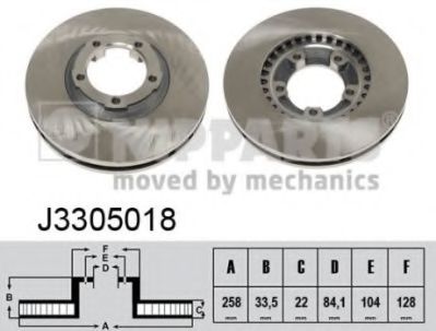 NIPPARTS J3305018 Тормозной диск для MITSUBISHI L 300 STARWAGON (Митсубиши/митсубиси Л 300 старвагон) NIPPARTS J3305018 Тормозной диск для MITSUBISHI L 300 STARWAGON (Митсубиши/митсубиси Л 300 старвагон)