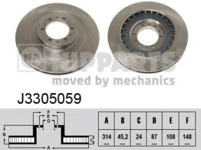NIPPARTS J3305059 Тормозной диск для MITSUBISHI CHALLENGER (Митсубиши/митсубиси Чаллэнгэр) NIPPARTS J3305059 Тормозной диск для MITSUBISHI CHALLENGER (Митсубиши/митсубиси Чаллэнгэр)