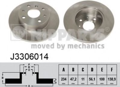 NIPPARTS J3306014 Тормозной диск для DAIHATSU CHARADE III (Дайхатсу Чарадэ 3) NIPPARTS J3306014 Тормозной диск для DAIHATSU CHARADE III (Дайхатсу Чарадэ 3)