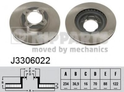 NIPPARTS J3306022 Тормозной диск для DAIHATSU CUORE I (Дайхатсу Cуорэ и) NIPPARTS J3306022 Тормозной диск для DAIHATSU CUORE I (Дайхатсу Cуорэ и)