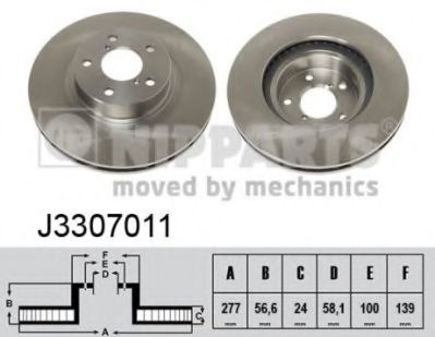 NIPPARTS J3307011 Тормозной диск для SUBARU LEGACY III (Субару Легаси 3) NIPPARTS J3307011 Тормозной диск для SUBARU LEGACY III (Субару Легаси 3)