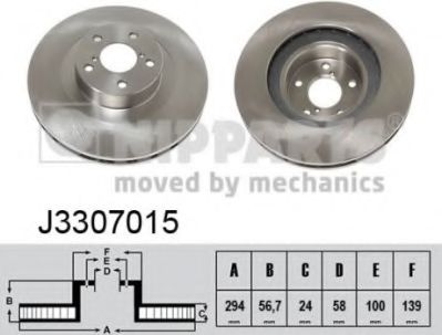 NIPPARTS J3307015 Тормозной диск для SUBARU LEGACY III (Субару Легаси 3) NIPPARTS J3307015 Тормозной диск для SUBARU LEGACY III (Субару Легаси 3)