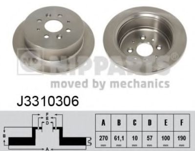 NIPPARTS J3310306 Тормозной диск для KIA MENTOR (Киа Мэнтор) NIPPARTS J3310306 Тормозной диск для KIA MENTOR (Киа Мэнтор)