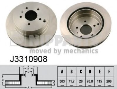 NIPPARTS J3310908 Тормозной диск для CHEVROLET CAPTIVA (Шевроле Каптива) NIPPARTS J3310908 Тормозной диск для CHEVROLET CAPTIVA (Шевроле Каптива)