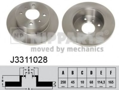 NIPPARTS J3311028 Тормозной диск для NISSAN PRIMERA (Ниссан Примера) NIPPARTS J3311028 Тормозной диск для NISSAN PRIMERA (Ниссан Примера)