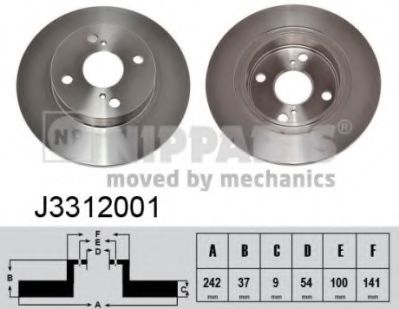 NIPPARTS J3312001 Тормозной диск для TOYOTA COROLLA FX (Тойота/тоета Cоролла инфинити фх) NIPPARTS J3312001 Тормозной диск для TOYOTA COROLLA FX (Тойота/тоета Cоролла инфинити фх)