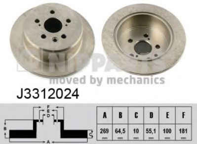 NIPPARTS J3312024 Тормозной диск для TOYOTA CARINA E (Тойота/тоета Карина е) NIPPARTS J3312024 Тормозной диск для TOYOTA CARINA E (Тойота/тоета Карина е)