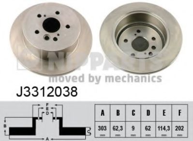NIPPARTS J3312038 Тормозной диск для CHERY J11 (Чери Ж11) NIPPARTS J3312038 Тормозной диск для CHERY J11 (Чери Ж11)