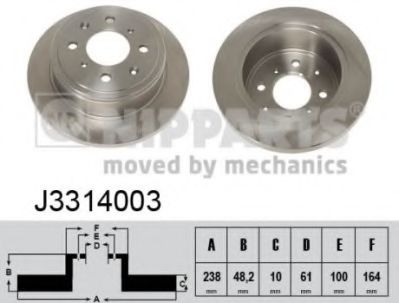 NIPPARTS J3314003 Тормозной диск для ROVER 400 (Ровер 400) NIPPARTS J3314003 Тормозной диск для ROVER 400 (Ровер 400)