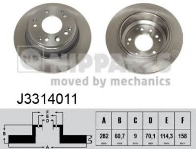 NIPPARTS J3314011 Тормозной диск для HONDA ODYSSEY (Хонда Одъссэъ) NIPPARTS J3314011 Тормозной диск для HONDA ODYSSEY (Хонда Одъссэъ)