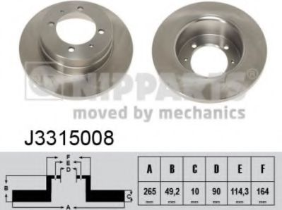 NIPPARTS J3315008 Тормозной диск для MITSUBISHI ETERNA IV (Митсубиши/митсубиси Этэрна иv) NIPPARTS J3315008 Тормозной диск для MITSUBISHI ETERNA IV (Митсубиши/митсубиси Этэрна иv)