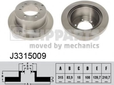 NIPPARTS J3315009 Тормозной диск для MITSUBISHI CHALLENGER (Митсубиши/митсубиси Чаллэнгэр) NIPPARTS J3315009 Тормозной диск для MITSUBISHI CHALLENGER (Митсубиши/митсубиси Чаллэнгэр)
