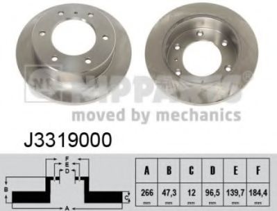 NIPPARTS J3319000 Тормозной диск для ISUZU (Исузу) NIPPARTS J3319000 Тормозной диск для ISUZU (Исузу)