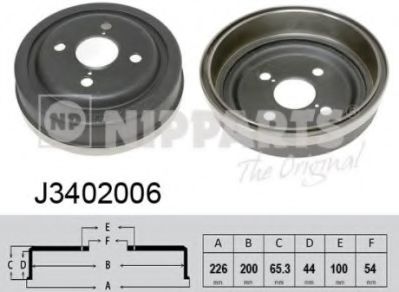 NIPPARTS J3402006 Тормозной барабан для TOYOTA COROLLA FX (Тойота/тоета Cоролла инфинити фх) NIPPARTS J3402006 Тормозной барабан для TOYOTA COROLLA FX (Тойота/тоета Cоролла инфинити фх)