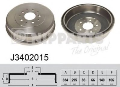 NIPPARTS J3402015 Тормозной барабан для TOYOTA 4 RUNNER (Тойота/тоета 4 руннэр) NIPPARTS J3402015 Тормозной барабан для TOYOTA 4 RUNNER (Тойота/тоета 4 руннэр)