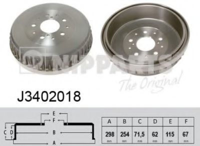 NIPPARTS J3402018 Тормозной барабан для TOYOTA HIACE II (Тойота/тоета Хиаcэ 2) NIPPARTS J3402018 Тормозной барабан для TOYOTA HIACE II (Тойота/тоета Хиаcэ 2)