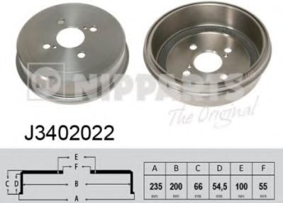 NIPPARTS J3402022 Тормозной барабан для TOYOTA ALTIS (Тойота/тоета Алтис) NIPPARTS J3402022 Тормозной барабан для TOYOTA ALTIS (Тойота/тоета Алтис)